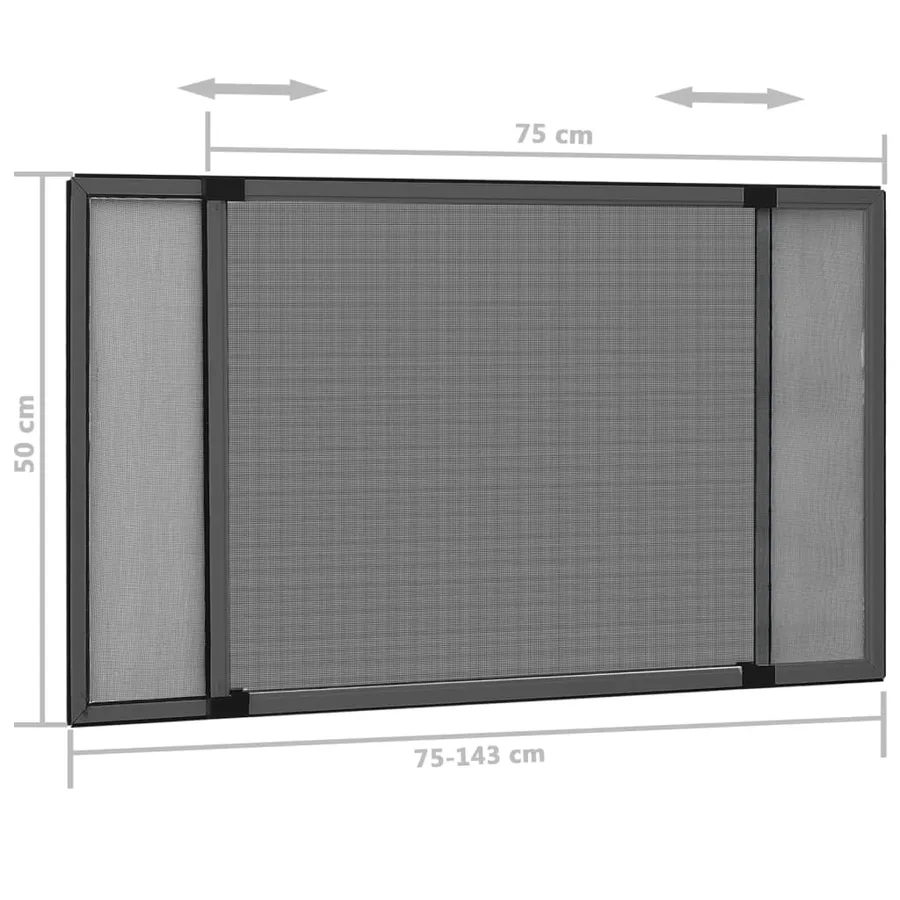 Moustiquaire extensible pour fenêtres Anthracite (75-143)x50 cm - 11
