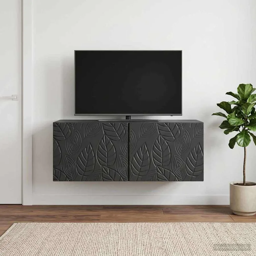 Meuble TV mural 78,5 x 41 x 30 cm Noir Bois d'ingénierie