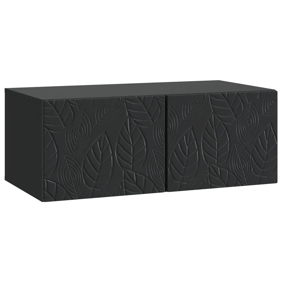 Meuble TV mural 78,5 x 41 x 30 cm Noir Bois d'ingénierie - 2