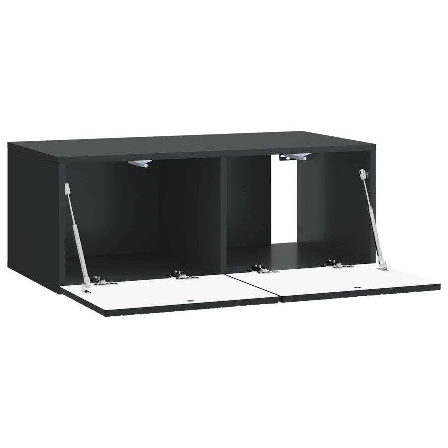 Meuble TV mural 78,5 x 41 x 30 cm Noir Bois d'ingénierie - 4