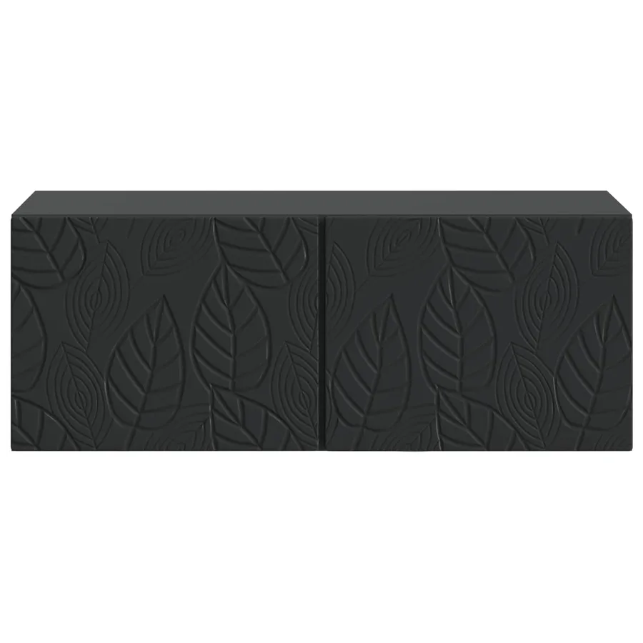 Meuble TV mural 78,5 x 41 x 30 cm Noir Bois d'ingénierie - 5