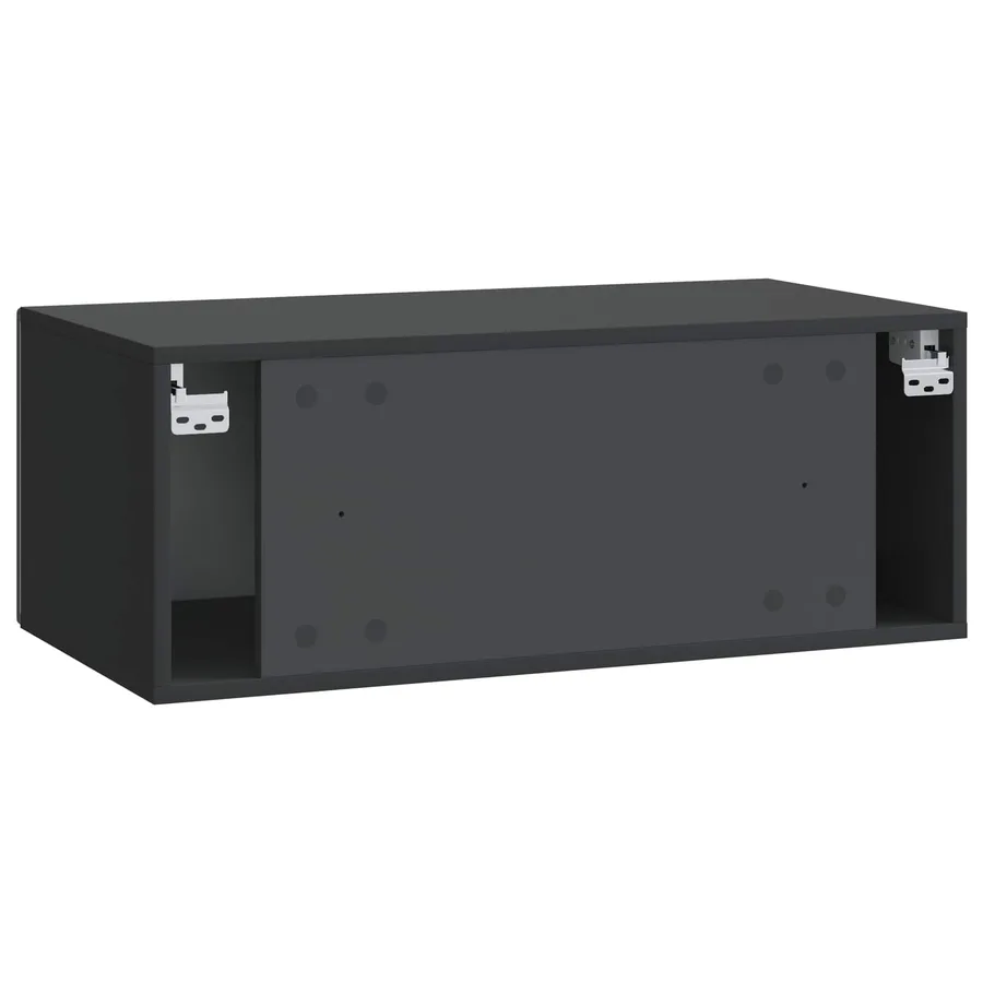 Meuble TV mural 78,5 x 41 x 30 cm Noir Bois d'ingénierie - 7