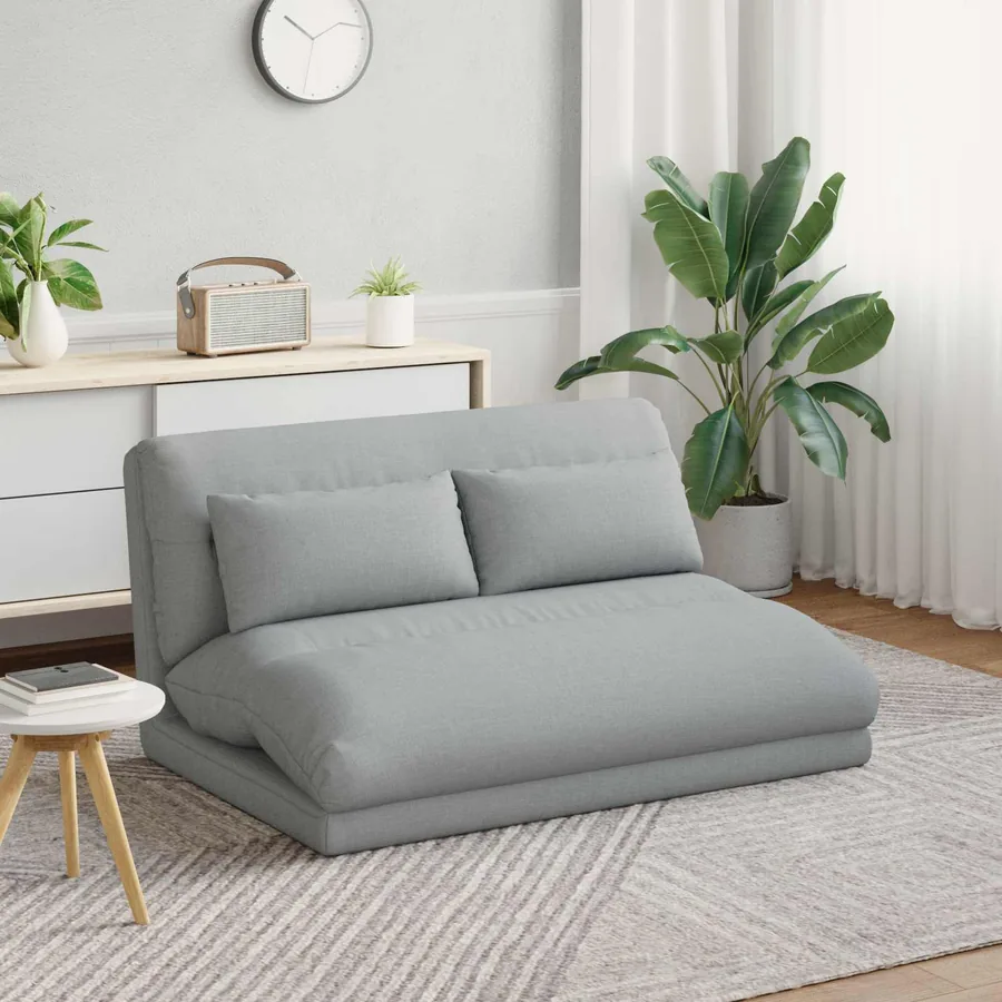 Fauteuil de sol ajustable Gris clair Tissu