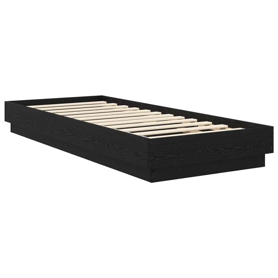 Cadre de lit au sol Chêne noir 80 x 200 cm Bois d'ingénierie - 2