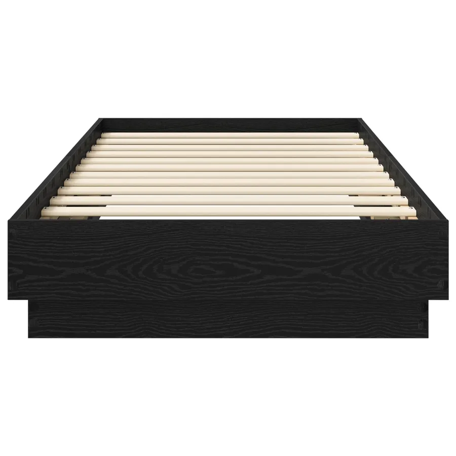 Cadre de lit au sol Chêne noir 80 x 200 cm Bois d'ingénierie - 3