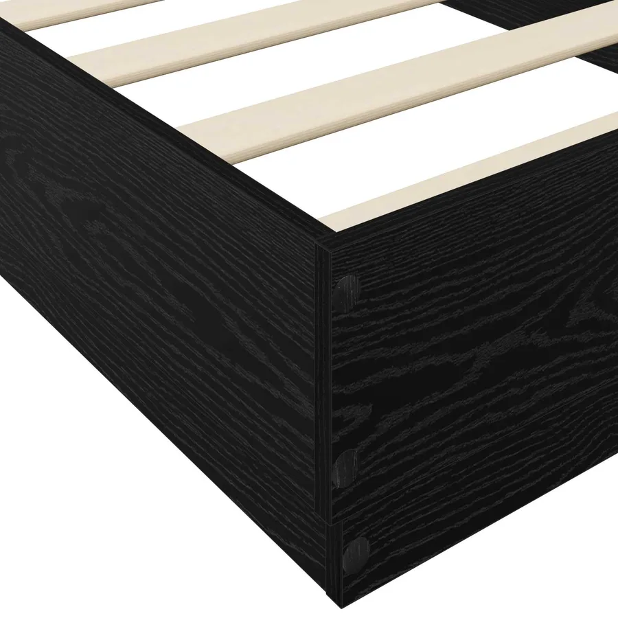 Cadre de lit au sol Chêne noir 80 x 200 cm Bois d'ingénierie - 5