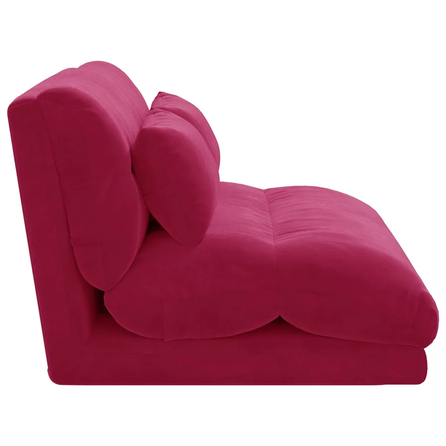 Fauteuil de sol ajustable Bordeaux Velours - 5