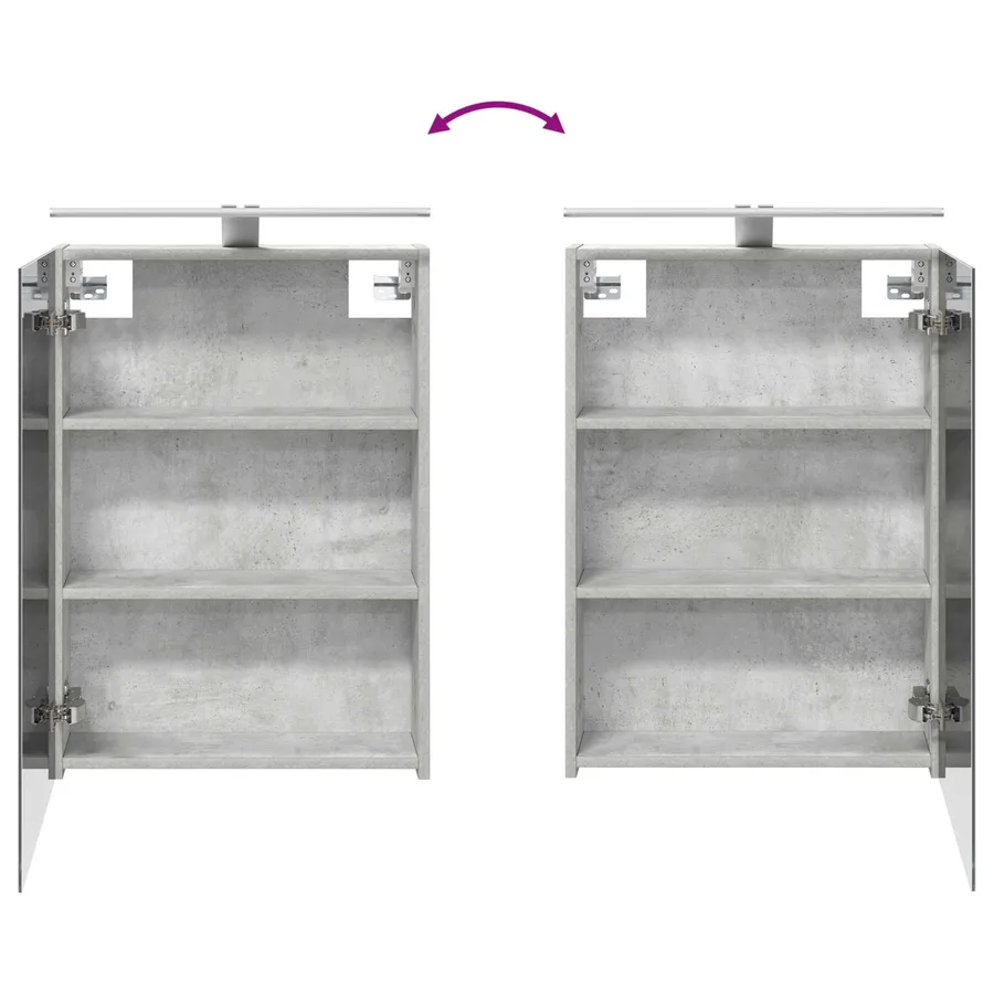Ensemble d'armoire de salle de bain 5 pcs Gris béton - 12