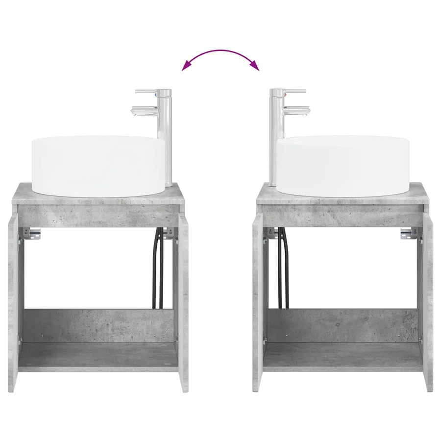 Ensemble d'armoire de salle de bain 5 pcs Gris béton - 13