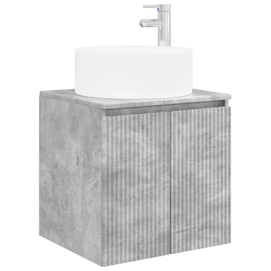 Ensemble d'armoire de salle de bain 5 pcs Gris béton - 5