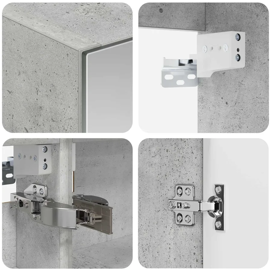 Ensemble d'armoire de salle de bain 5 pcs Gris béton - 9