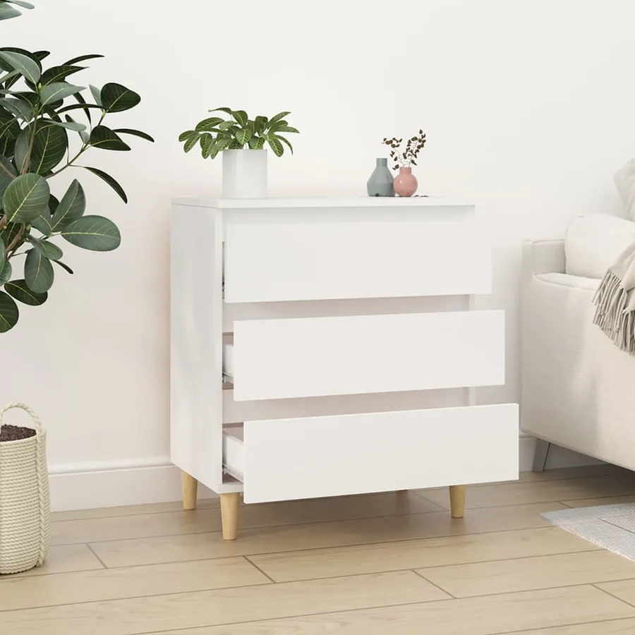 Buffet Blanc 60x35x70 cm Bois d'ingénierie - 3