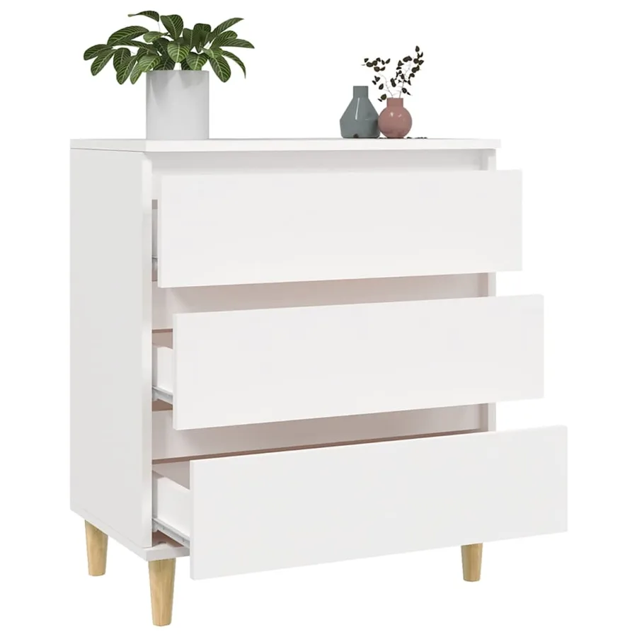 Buffet Blanc 60x35x70 cm Bois d'ingénierie - 5