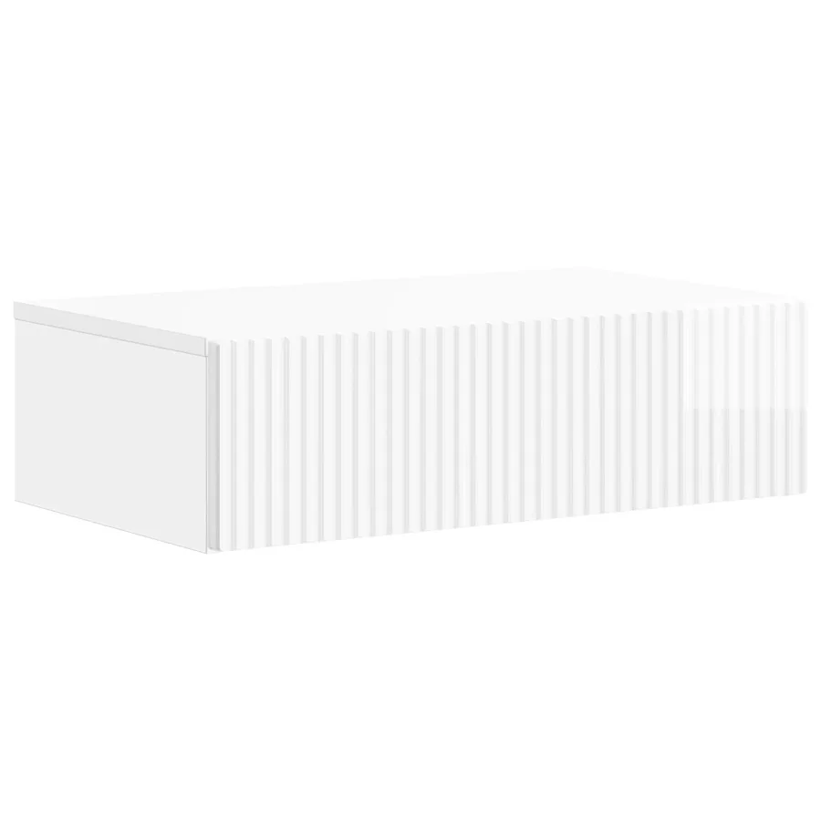 Table d'appoint murale Blanc brillant 59 x 34,5 x 17 cm - 2