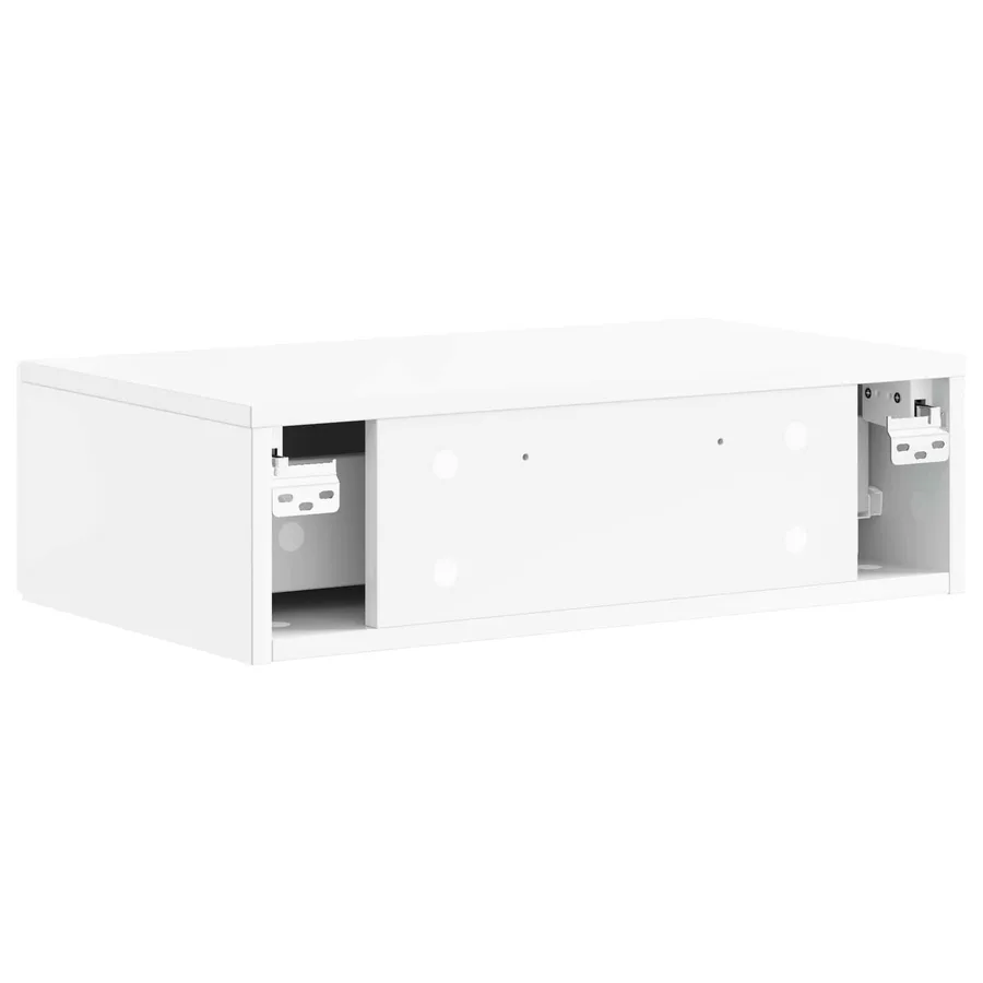 Table d'appoint murale Blanc brillant 59 x 34,5 x 17 cm - 7