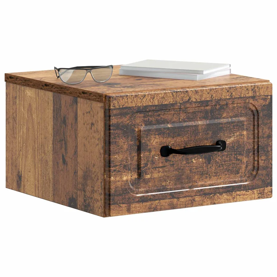 Cabinet de chevet mural Bois ancien 34,5 x 33 x 20 cm - 3