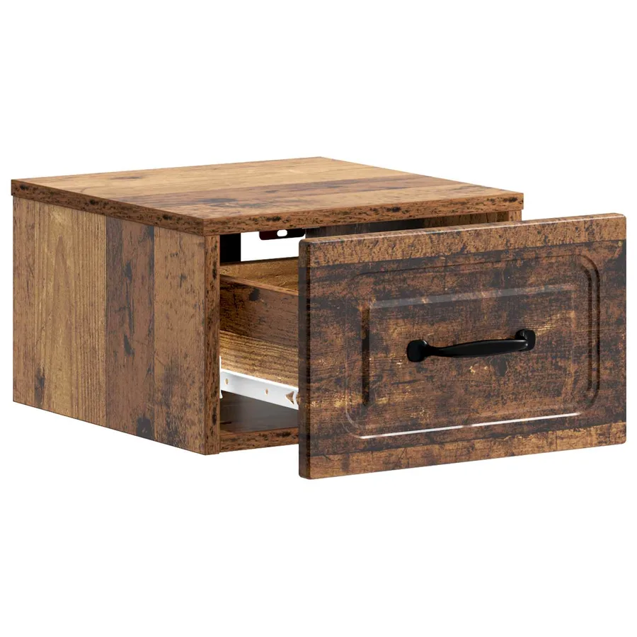 Cabinet de chevet mural Bois ancien 34,5 x 33 x 20 cm - 4