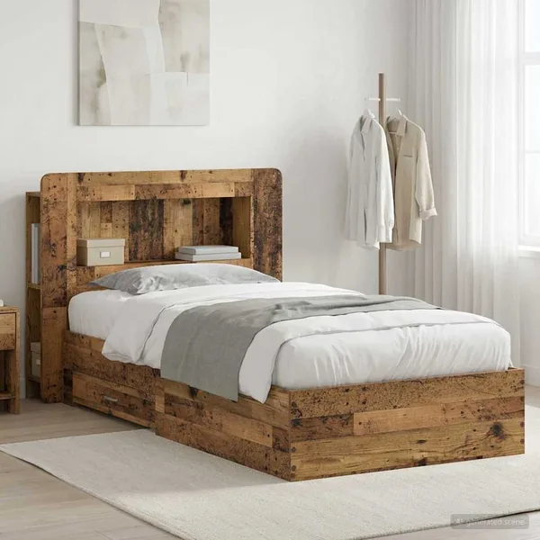 Cadre de lit avec rangement Bois ancien 80 x 200 cm