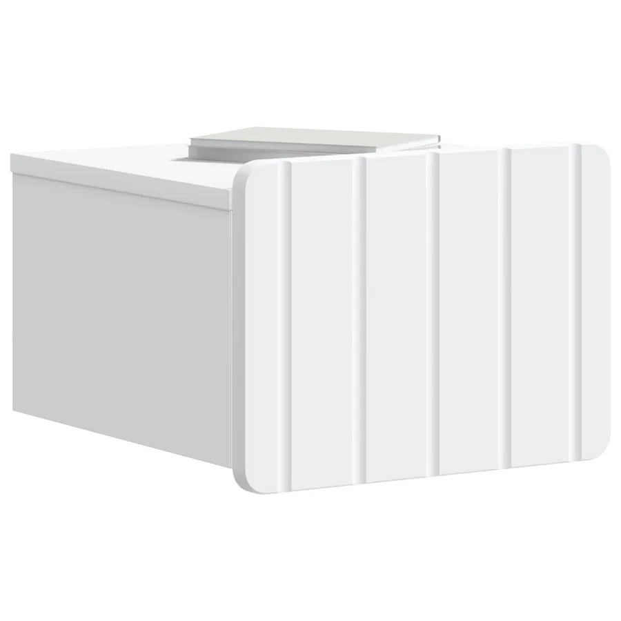 Cabinet de chevet mural avec tiroir Blanc 33 x 34,5 x 24 cm - 3