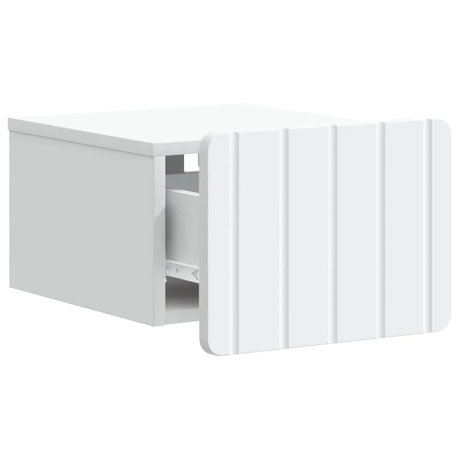 Cabinet de chevet mural avec tiroir Blanc 33 x 34,5 x 24 cm - 4