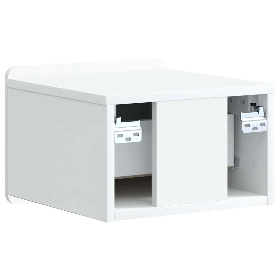 Cabinet de chevet mural avec tiroir Blanc 33 x 34,5 x 24 cm - 7