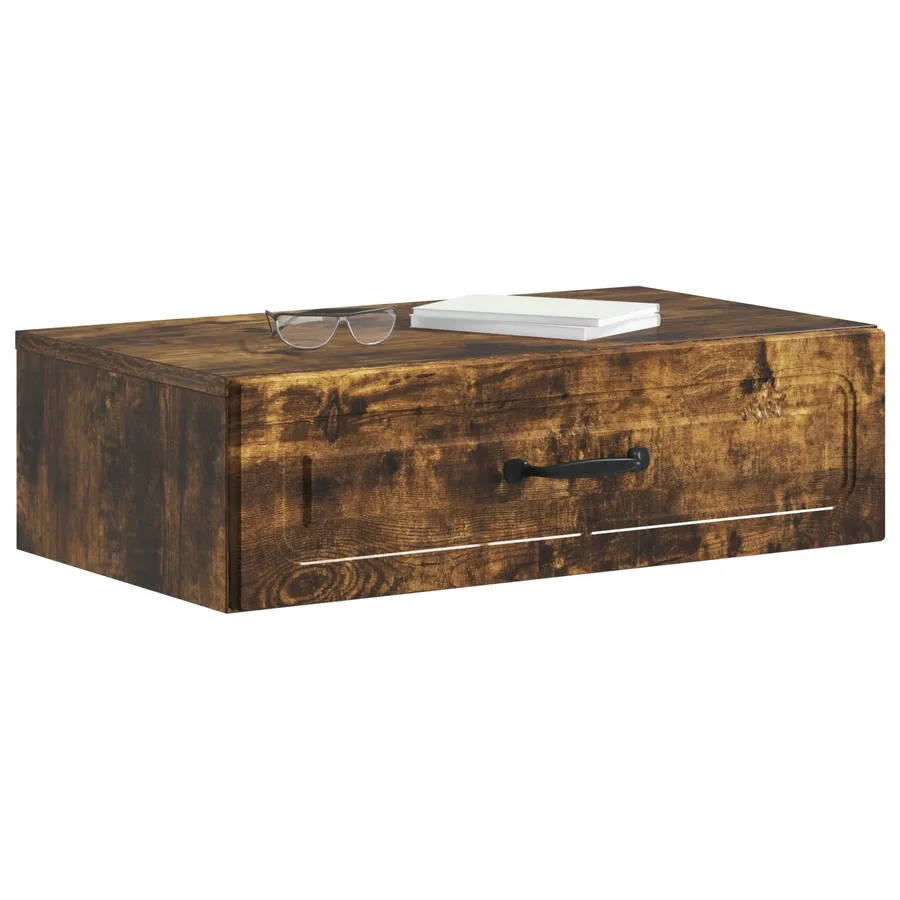Table d'appoint murale Chêne fumé 59 x 34,5 x 17 cm - 3