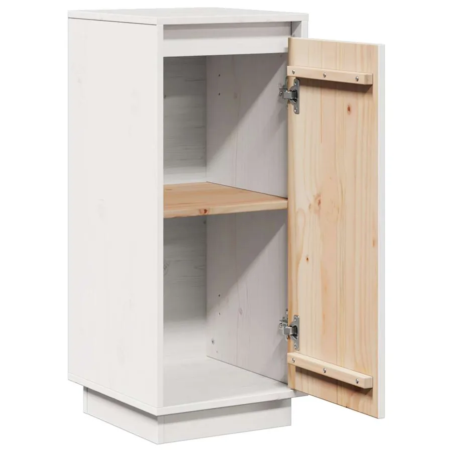 Buffet Blanc 31,5x34x75 cm Bois massif de pin - 7