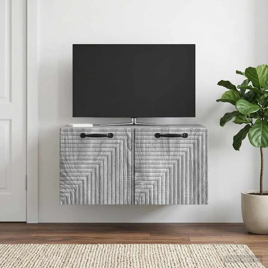 Meuble TV mural Sonoma gris 59,5 x 41 x 30 cm Bois d'ingénierie - 4