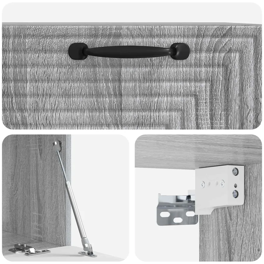 Meuble TV mural Sonoma gris 59,5 x 41 x 30 cm Bois d'ingénierie - 9