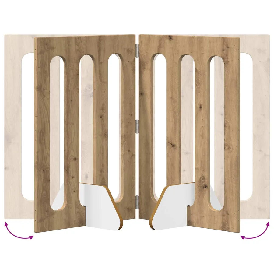 Clôture pliable pour animaux 2 pcs Chêne Artisanal - 7