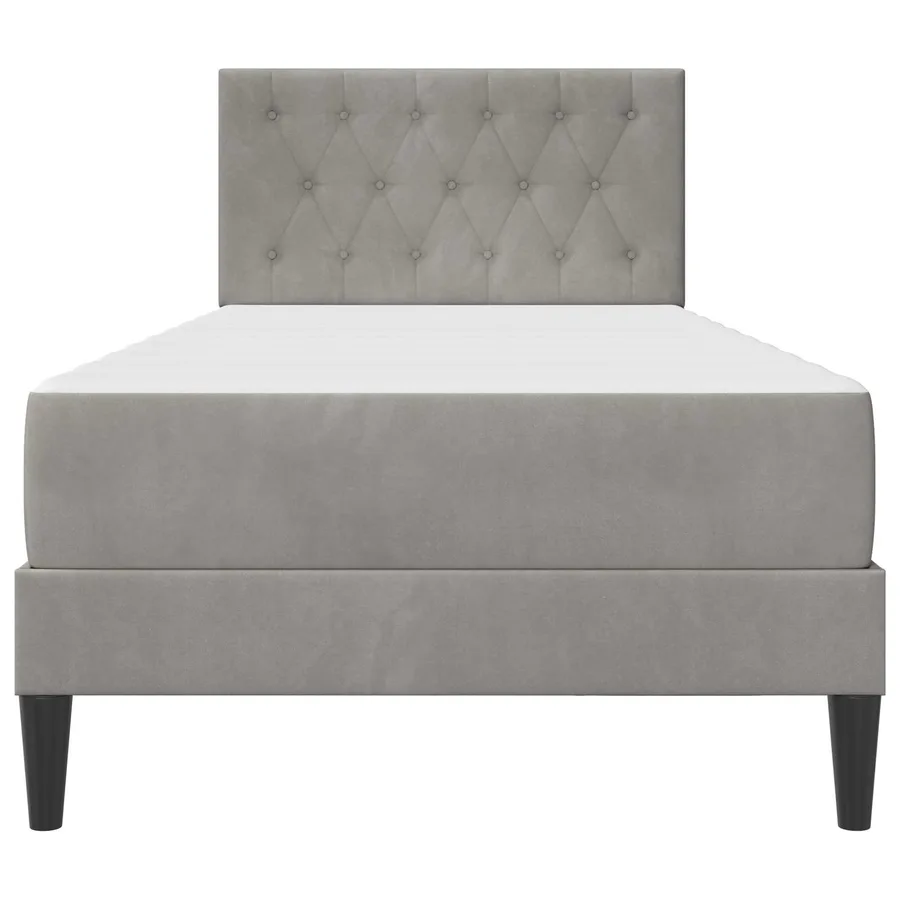 Cadre de lit avec matelas Gris clair 80 x 200 cm Velours - 6