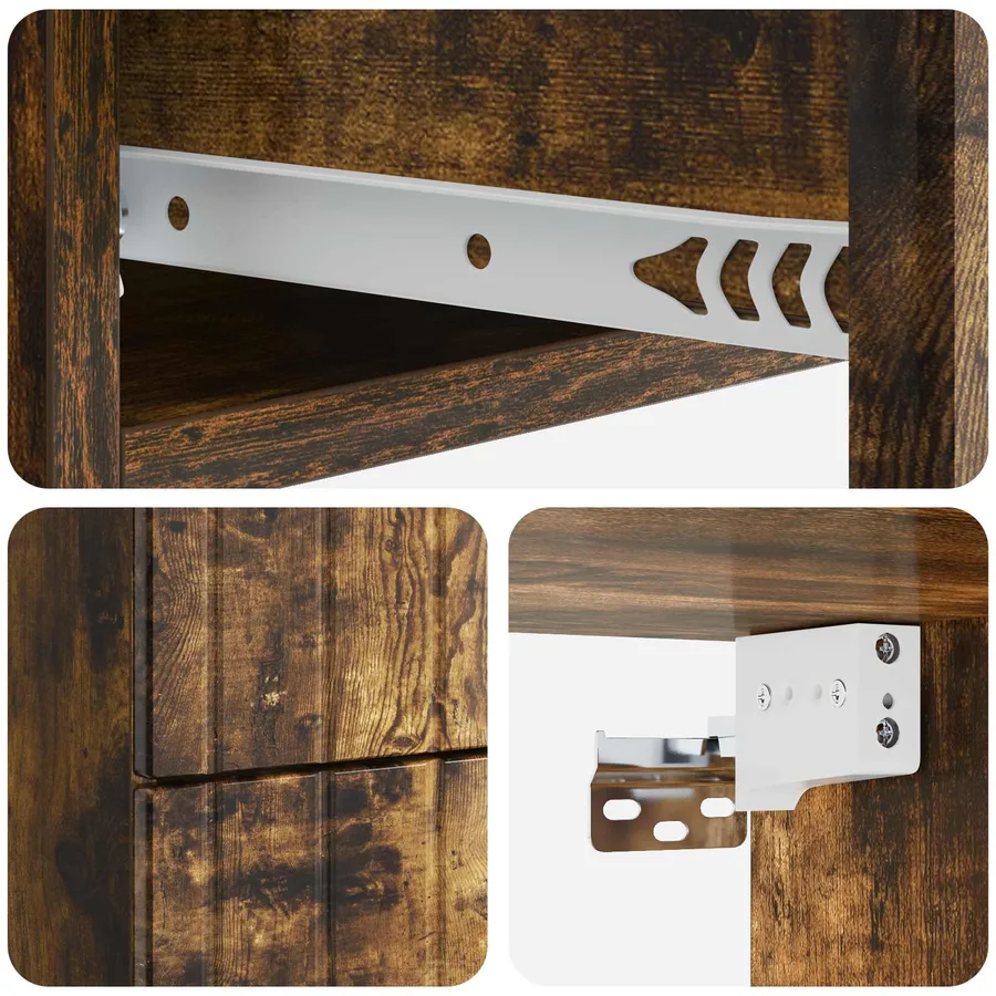 Cabinet de chevet mural 2 pcs Chêne fumé 33 x 34,5 x 43 cm - 8