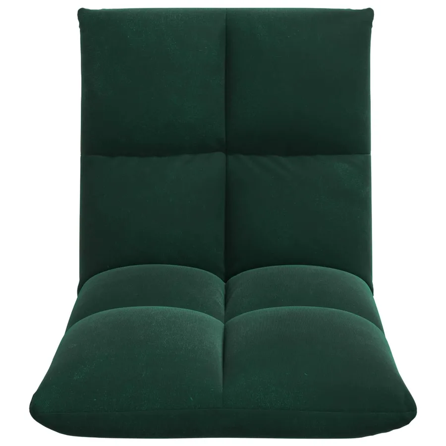 Fauteuil de sol ajustable Vert foncé Velours - 4