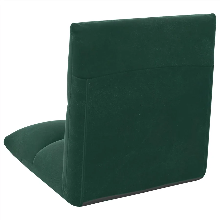 Fauteuil de sol ajustable Vert foncé Velours - 6