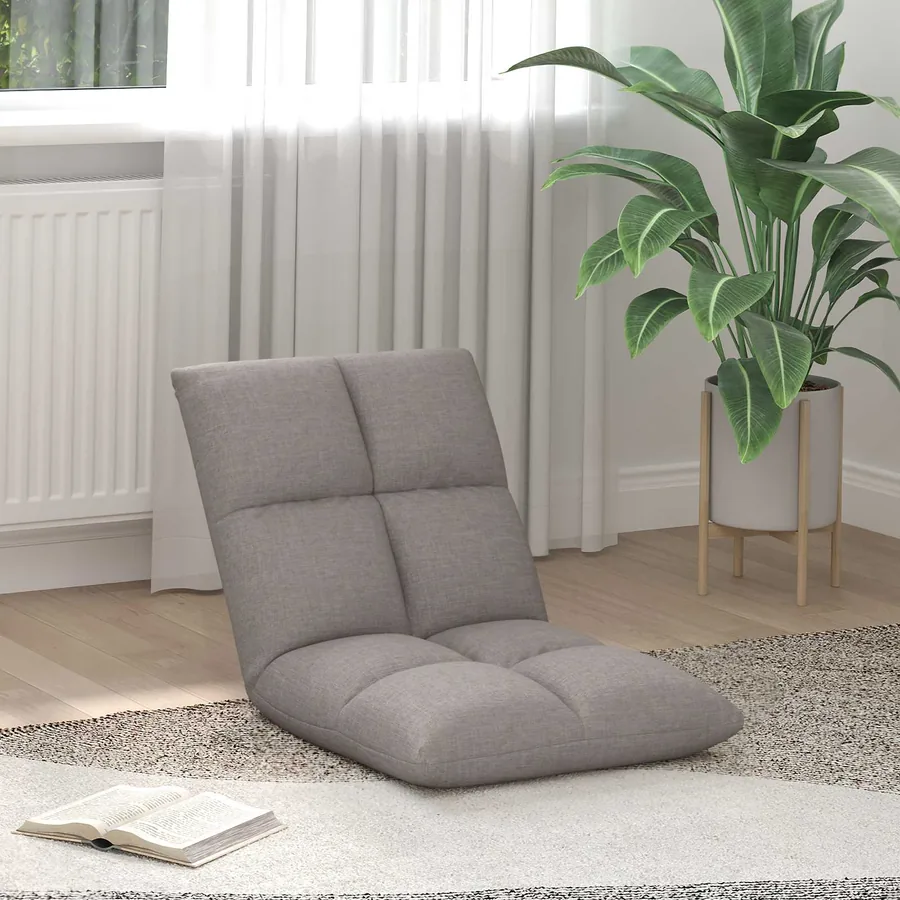 Fauteuil de sol ajustable Taupe Tissu