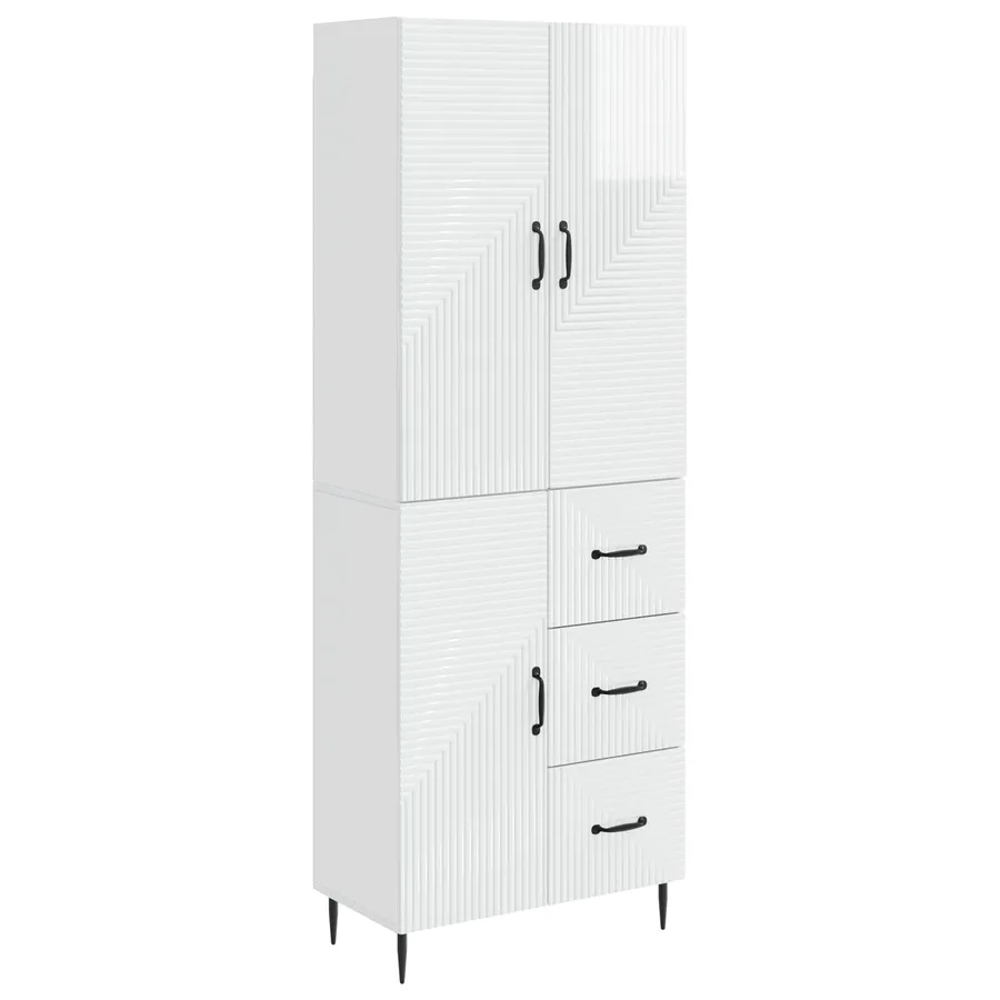Ensemble de Meubles 2 pcs Blanc brillant 66 x 34,5 x 89,5 cm - 2