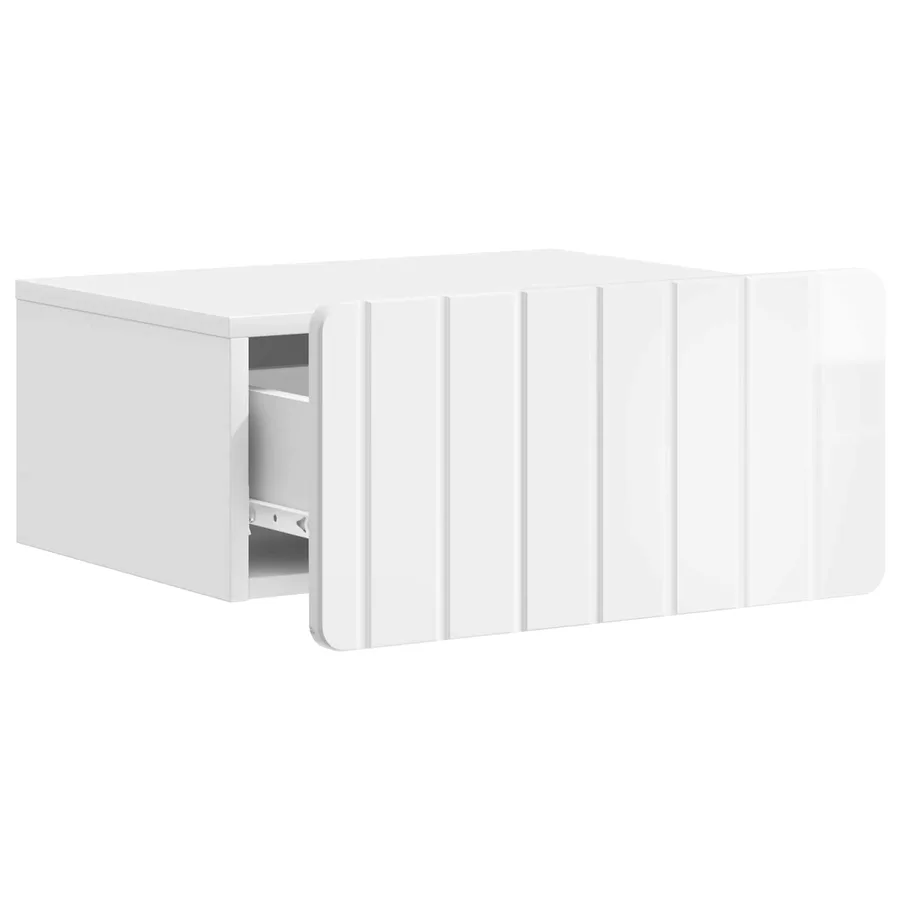Cabinet de chevet mural Blanc brillant 49 x 34,5 x 24 cm - 4