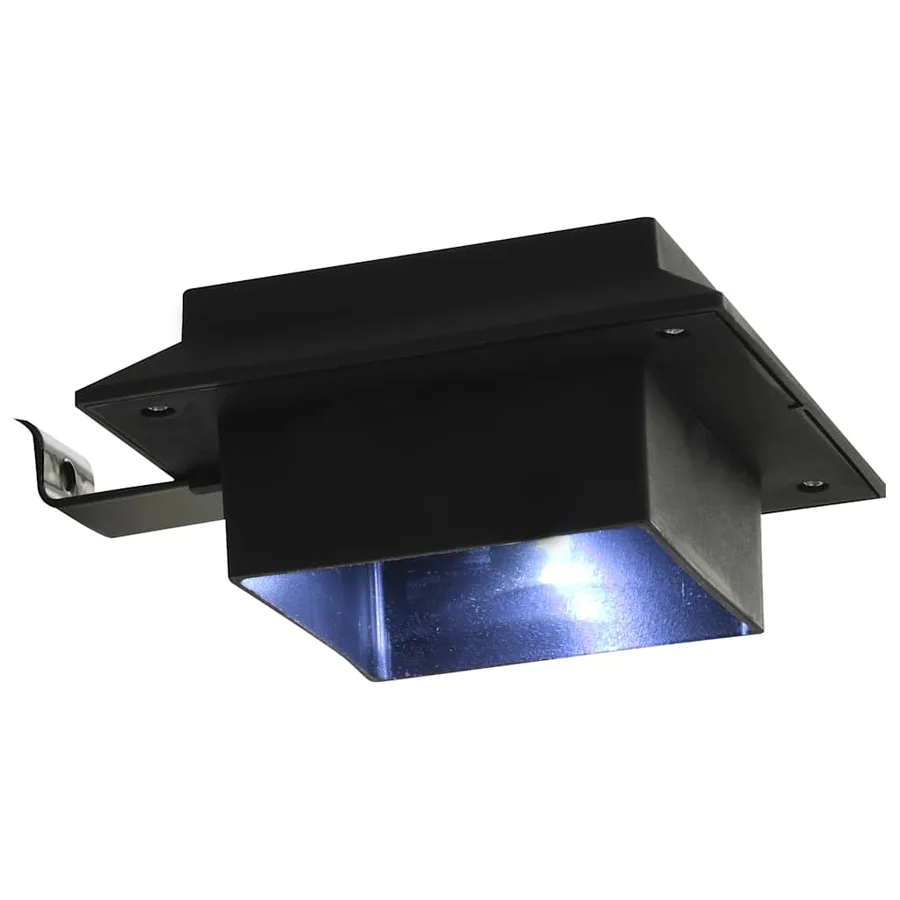 Lampes solaires à LED carrées d'extérieur 12 pcs 12 cm Noir - 12