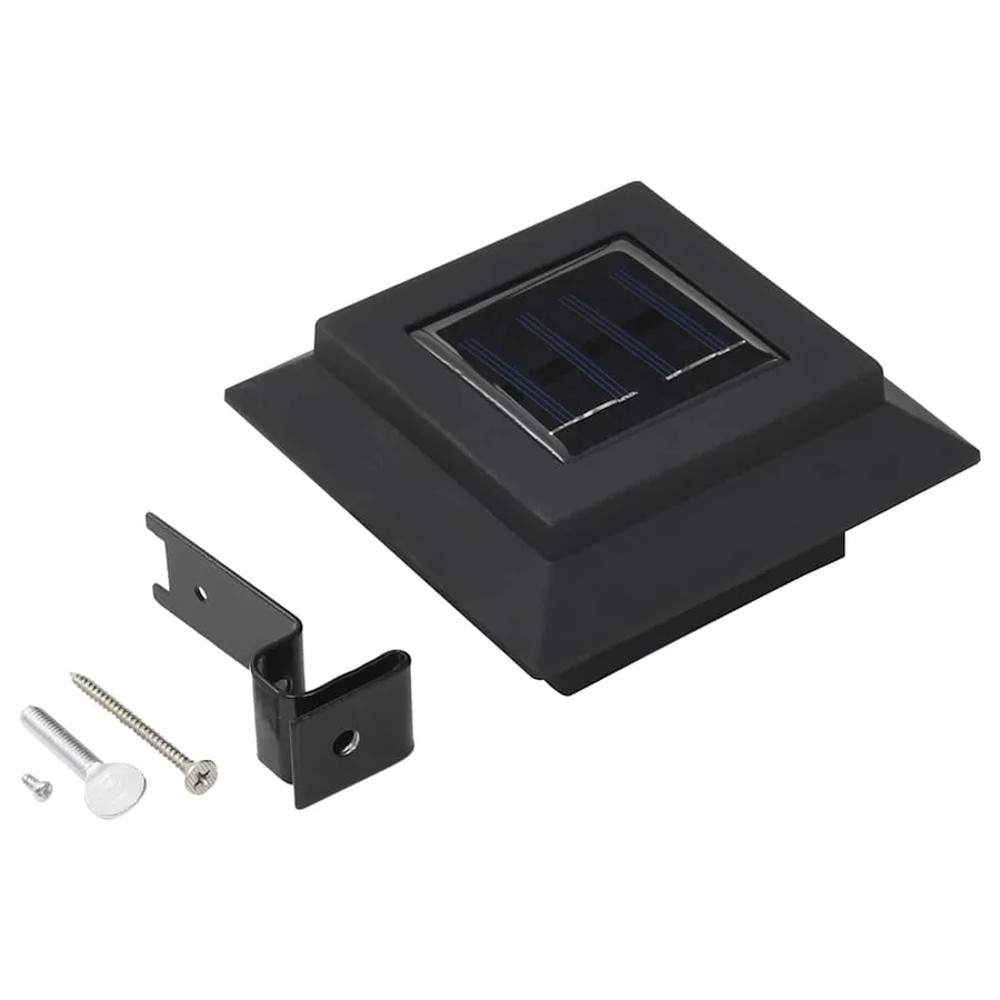 Square outdoor solar LED lights 12 pcs 12 cm black - 6