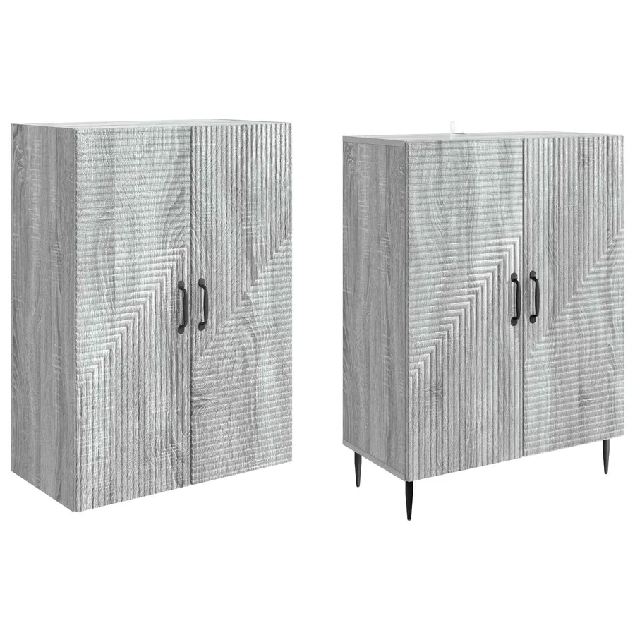 Ensemble de Meubles 2 pcs Sonoma gris 66 x 34,5 x 89,5 cm - 4
