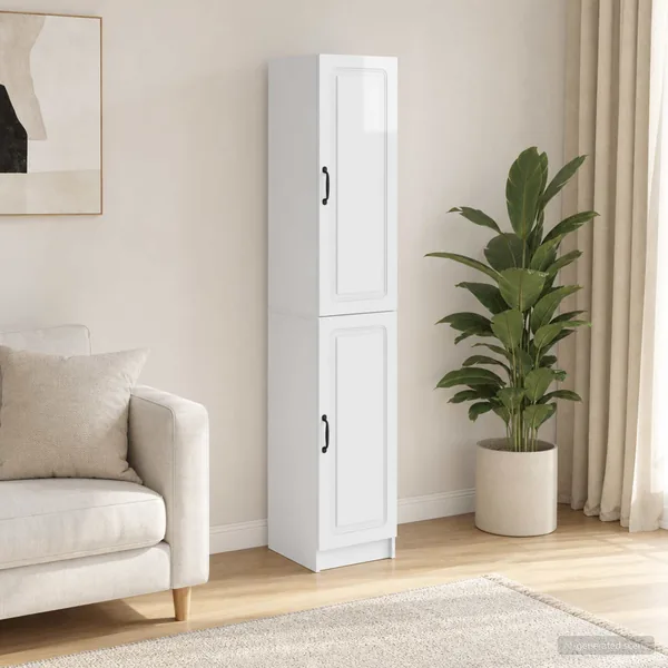 Ensemble de Meubles 2 pcs Blanc brillant Bois d'ingénierie