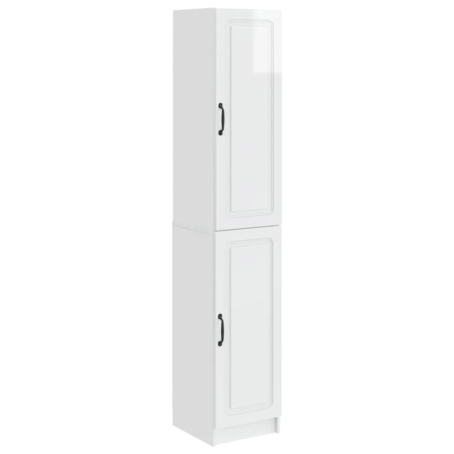 Ensemble de Meubles 2 pcs Blanc brillant Bois d'ingénierie - 2