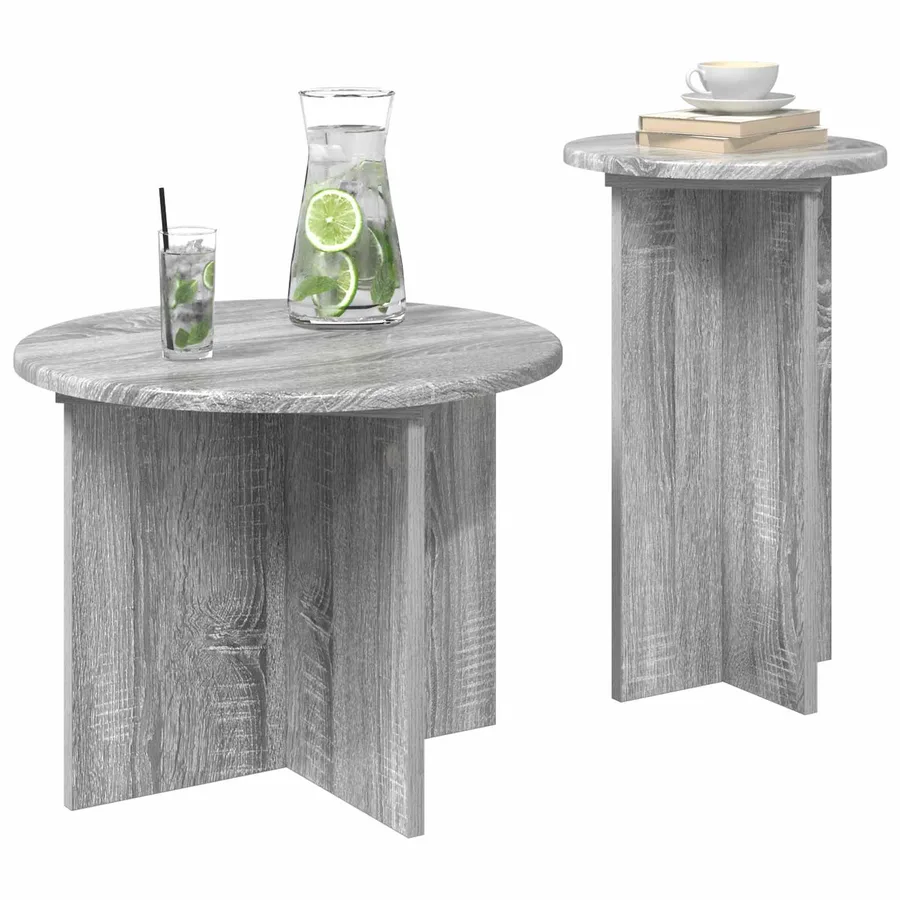 Ensemble de tables d'appoint avec stockage 2 pcs Sonoma gris - 3