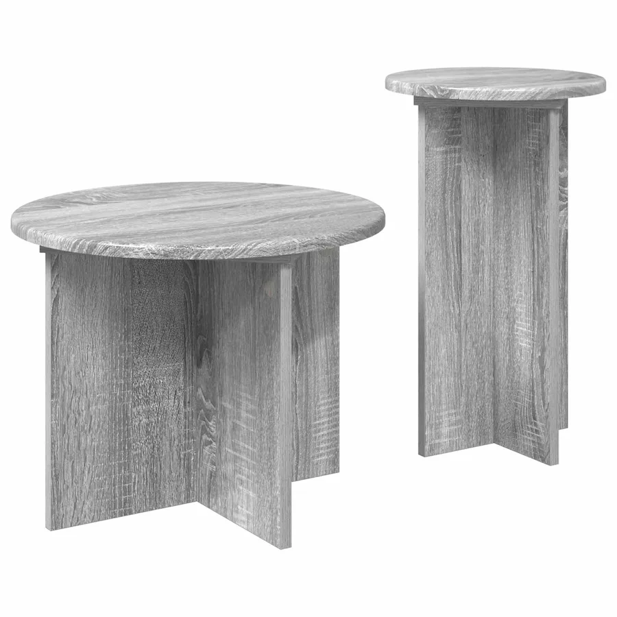 Ensemble de tables d'appoint avec stockage 2 pcs Sonoma gris - 5