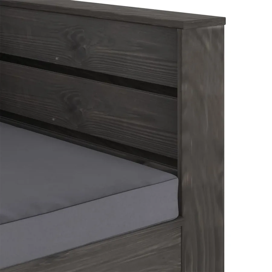 Salon de jardin 2 pcs avec coussins Bois imprégné de gris - 6