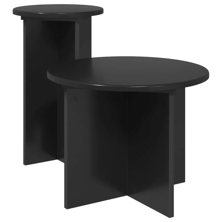 Ensemble de tables d'appoint 2 pcs Chêne noir Bois d'ingénierie - 2