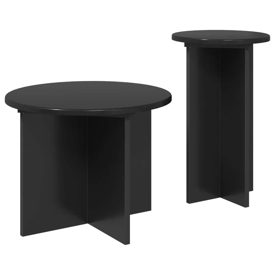 Ensemble de tables d'appoint 2 pcs Chêne noir Bois d'ingénierie - 5