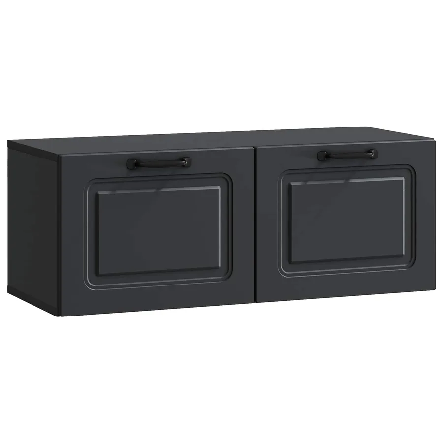 Meuble TV mural Noir 78,5 x 31 x 30 cm Bois d'ingénierie - 2