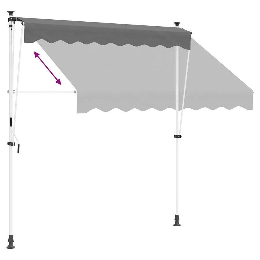 Auvent rétractable manuel Gris clair 250 cm - 6