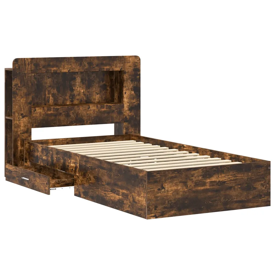 Cadre de lit avec rangement Chêne fumé 75 x 190 cm - 3